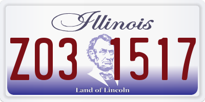 IL license plate Z031517