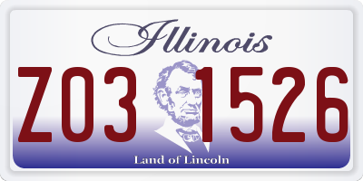 IL license plate Z031526