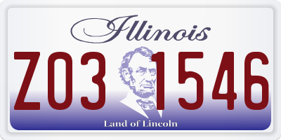 IL license plate Z031546