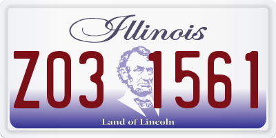 IL license plate Z031561