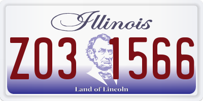 IL license plate Z031566