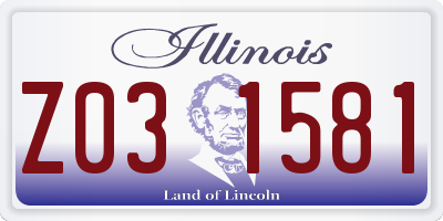 IL license plate Z031581