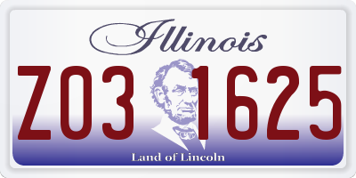 IL license plate Z031625