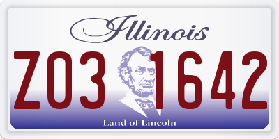 IL license plate Z031642