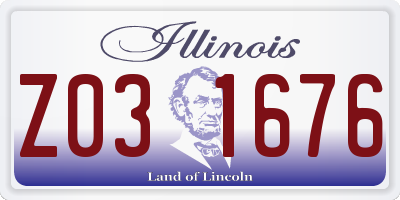 IL license plate Z031676