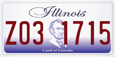 IL license plate Z031715