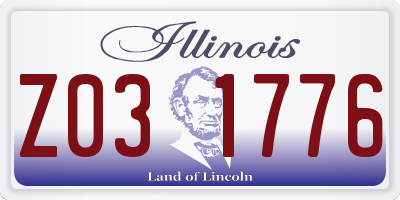 IL license plate Z031776