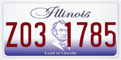 IL license plate Z031785