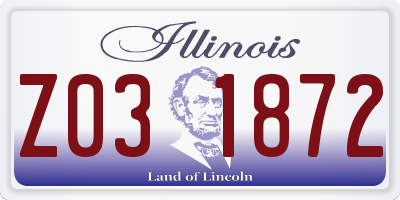 IL license plate Z031872