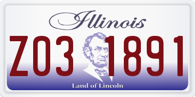 IL license plate Z031891