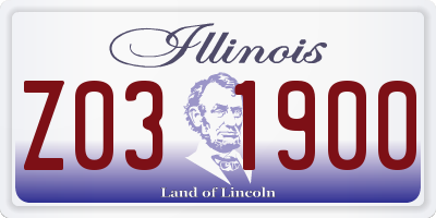 IL license plate Z031900