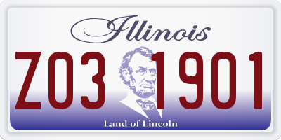 IL license plate Z031901