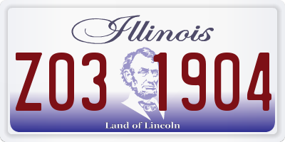 IL license plate Z031904