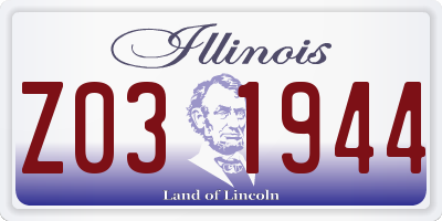 IL license plate Z031944