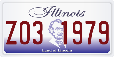 IL license plate Z031979