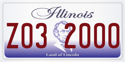 IL license plate Z032000