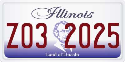 IL license plate Z032025