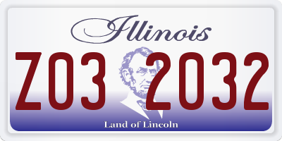 IL license plate Z032032