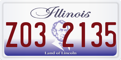 IL license plate Z032135