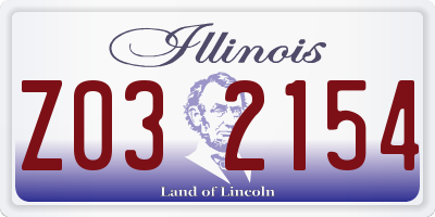 IL license plate Z032154
