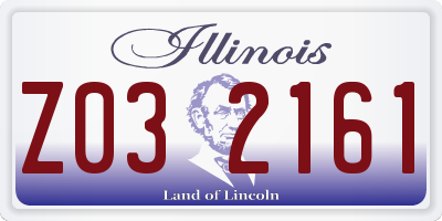 IL license plate Z032161