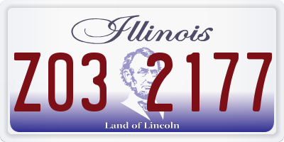 IL license plate Z032177