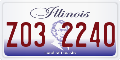 IL license plate Z032240