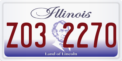 IL license plate Z032270