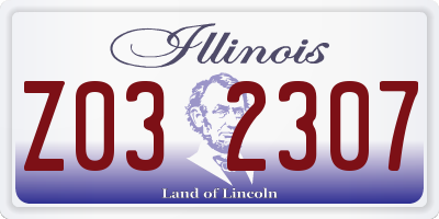 IL license plate Z032307