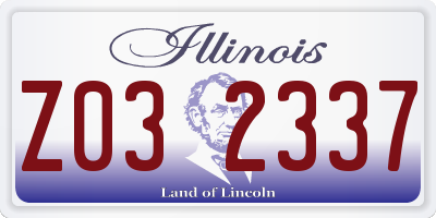 IL license plate Z032337