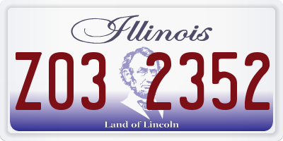 IL license plate Z032352