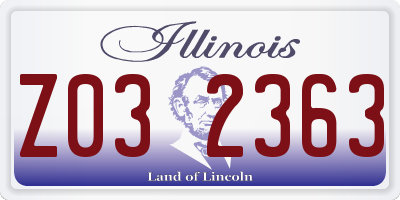 IL license plate Z032363