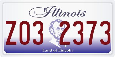 IL license plate Z032373