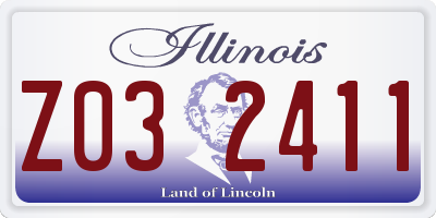 IL license plate Z032411