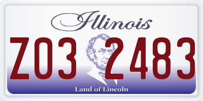 IL license plate Z032483