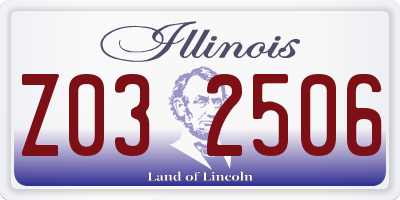 IL license plate Z032506