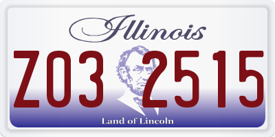 IL license plate Z032515