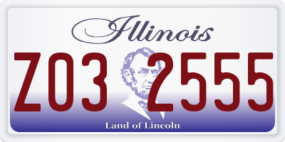 IL license plate Z032555