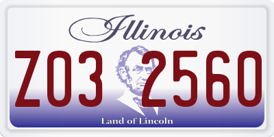 IL license plate Z032560