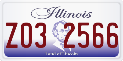 IL license plate Z032566