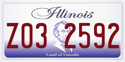 IL license plate Z032592