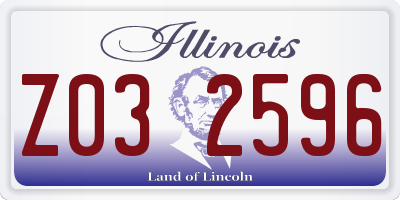IL license plate Z032596