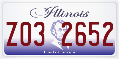 IL license plate Z032652