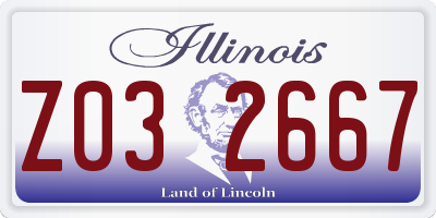 IL license plate Z032667