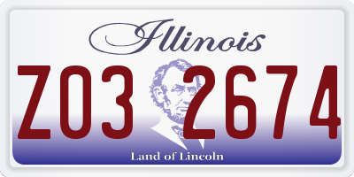IL license plate Z032674