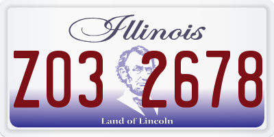 IL license plate Z032678
