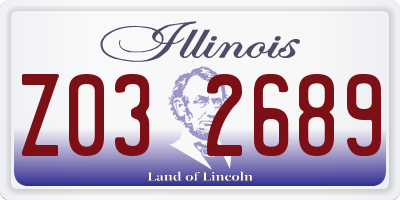 IL license plate Z032689