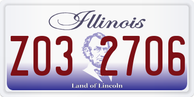 IL license plate Z032706