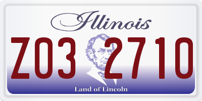 IL license plate Z032710