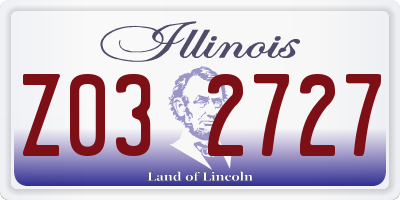 IL license plate Z032727